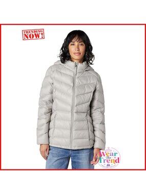 Chevron Quilted Packable Puffer Down Jacket Zip Hooded Coat